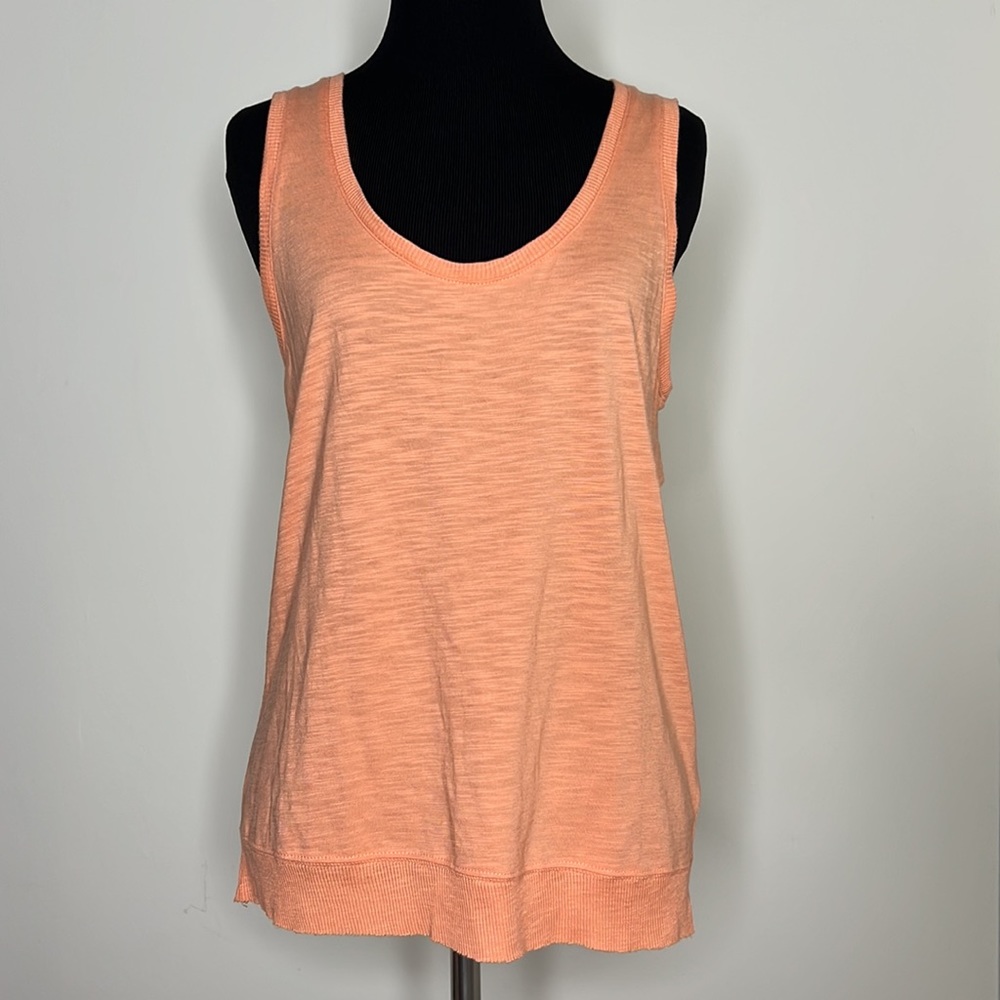 LILLA P Orange/Coral Open Back Tank Top S
